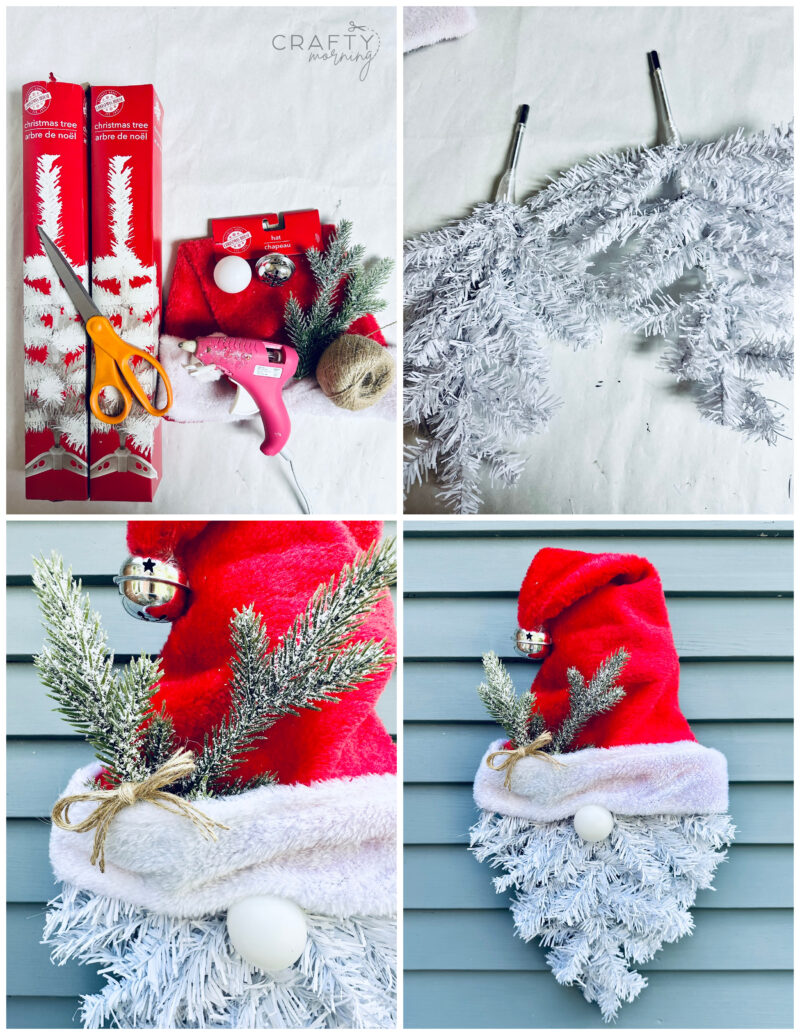 Christmas Tree Gnome Santa Wreath - Crafty Morning