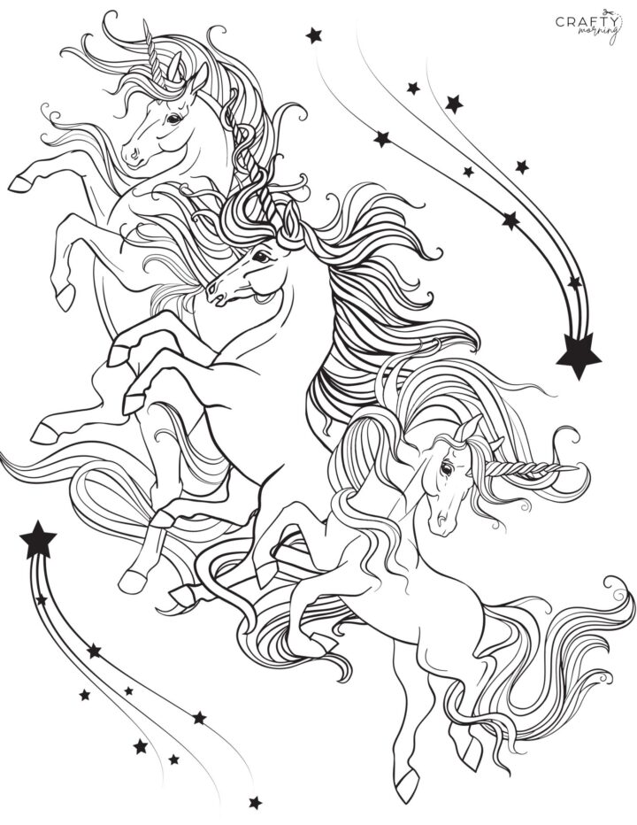 Coloring Pages of a Unicorn - Crafty Morning