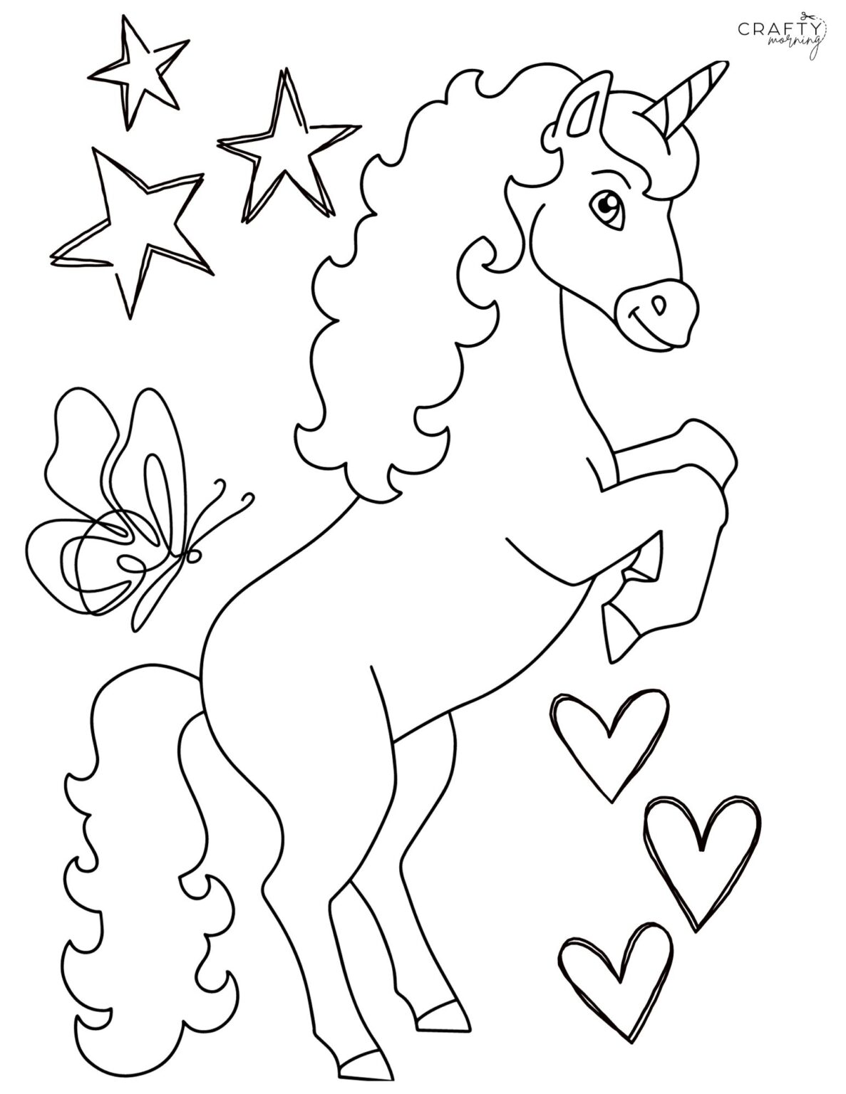 Coloring Pages of a Unicorn - Crafty Morning