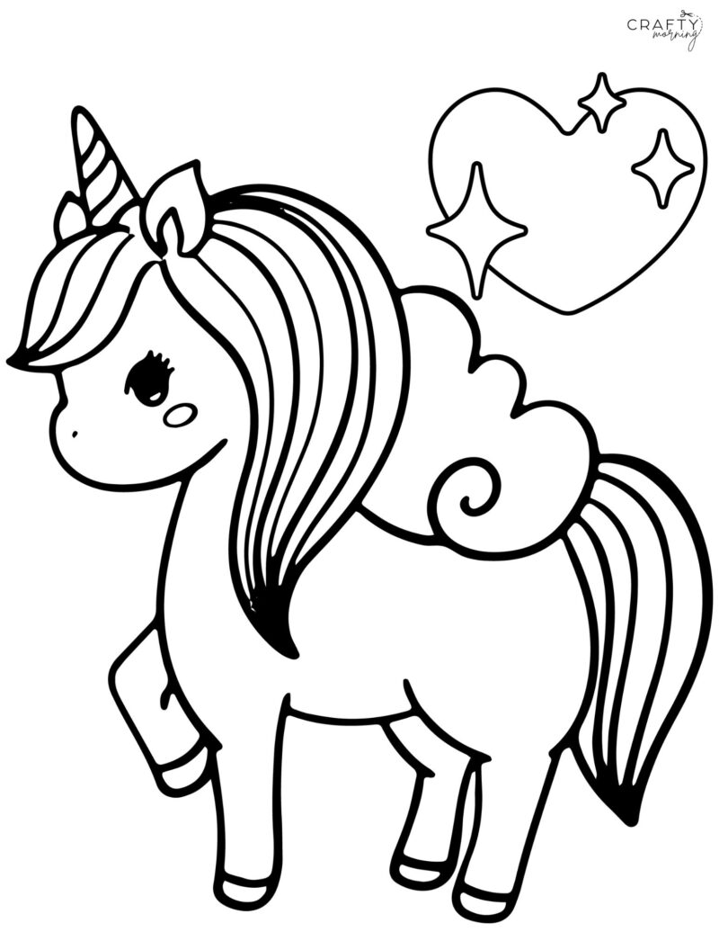 Coloring Pages of a Unicorn - Crafty Morning