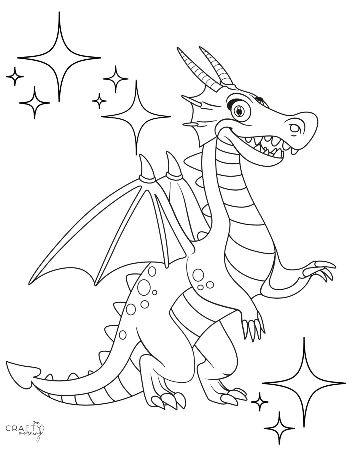 Free Printable Dragon Coloring Pages - Crafty Morning