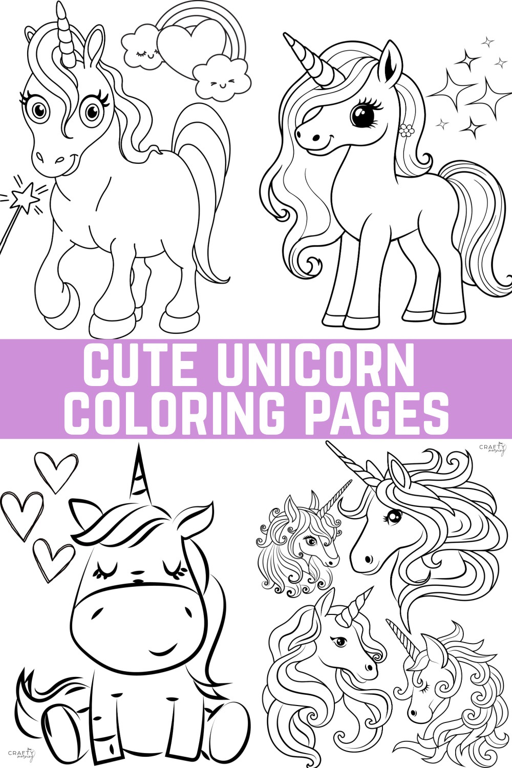 Coloring Pages of a Unicorn - Crafty Morning