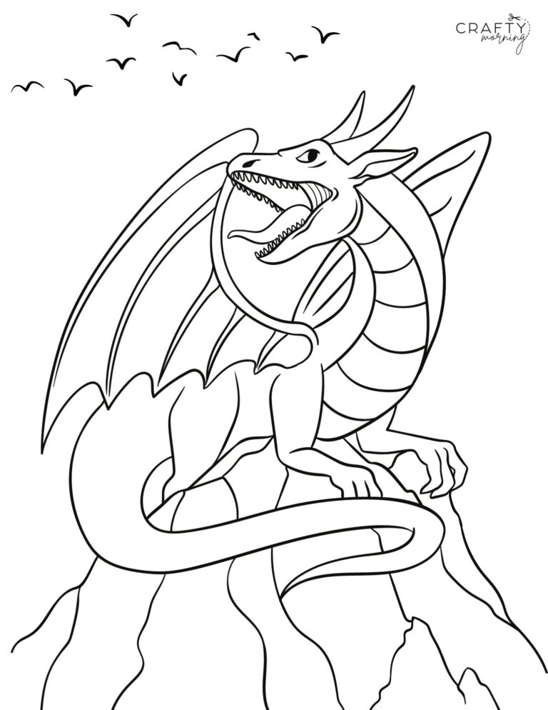 Free Printable Dragon Coloring Pages - Crafty Morning