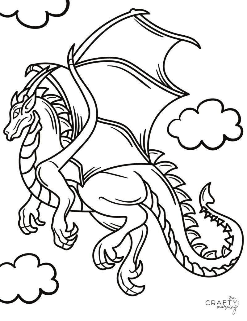 Free Printable Dragon Coloring Pages - Crafty Morning