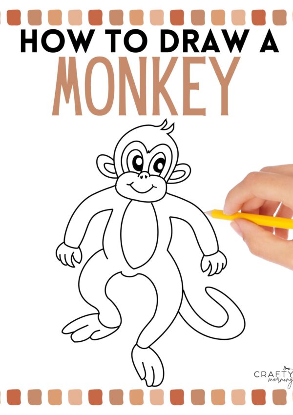 Easy Monkey Drawing (Step by Step How to Draw)