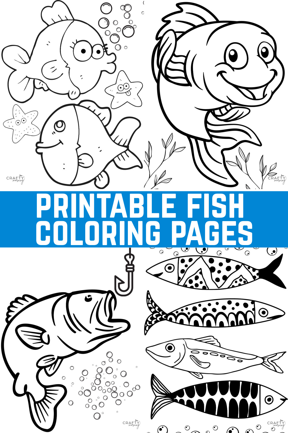 Fish Coloring Pages - 30 Printable Sheets - Easy Peasy and Fun
