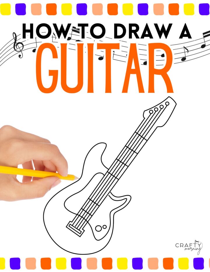 Easy Guitar Drawing (Step by Step Tutorial) - Crafty Morning
