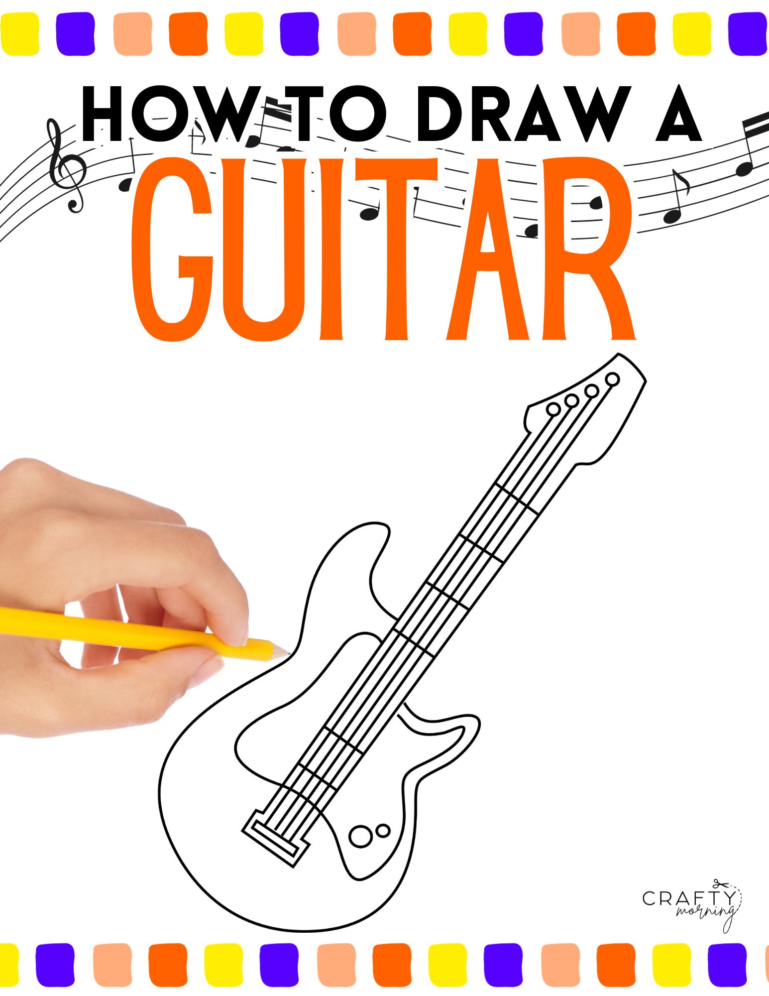 Line Illustration Electric Guitar, Simple Drawing on White Background.  Stock Illustration - Illustration of rock, line: 295061325