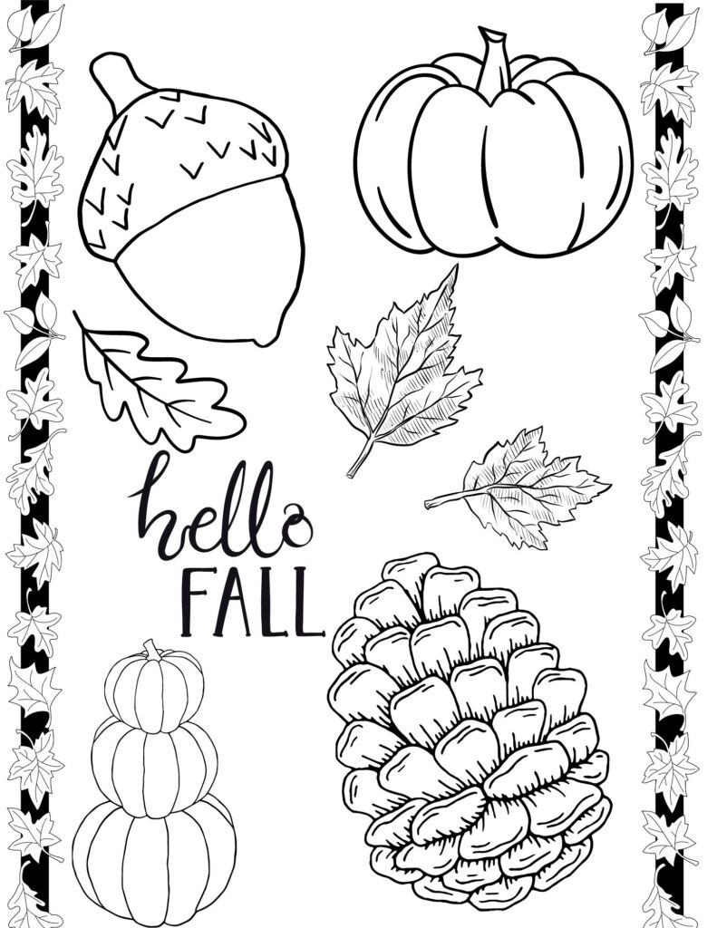 Printable Cute Fall Coloring Pages - Crafty Morning