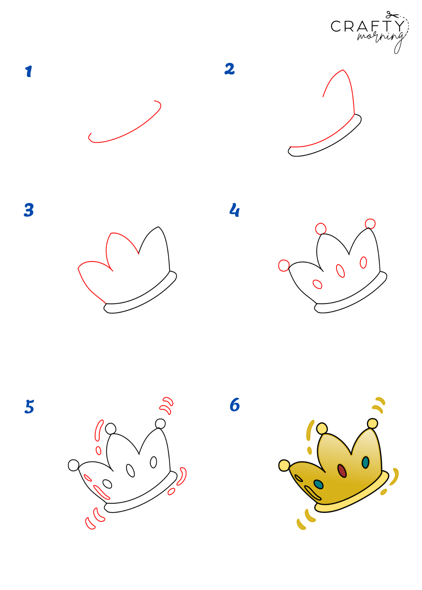 How to Draw a King Crown - Easy Drawing Tutorial For Kids