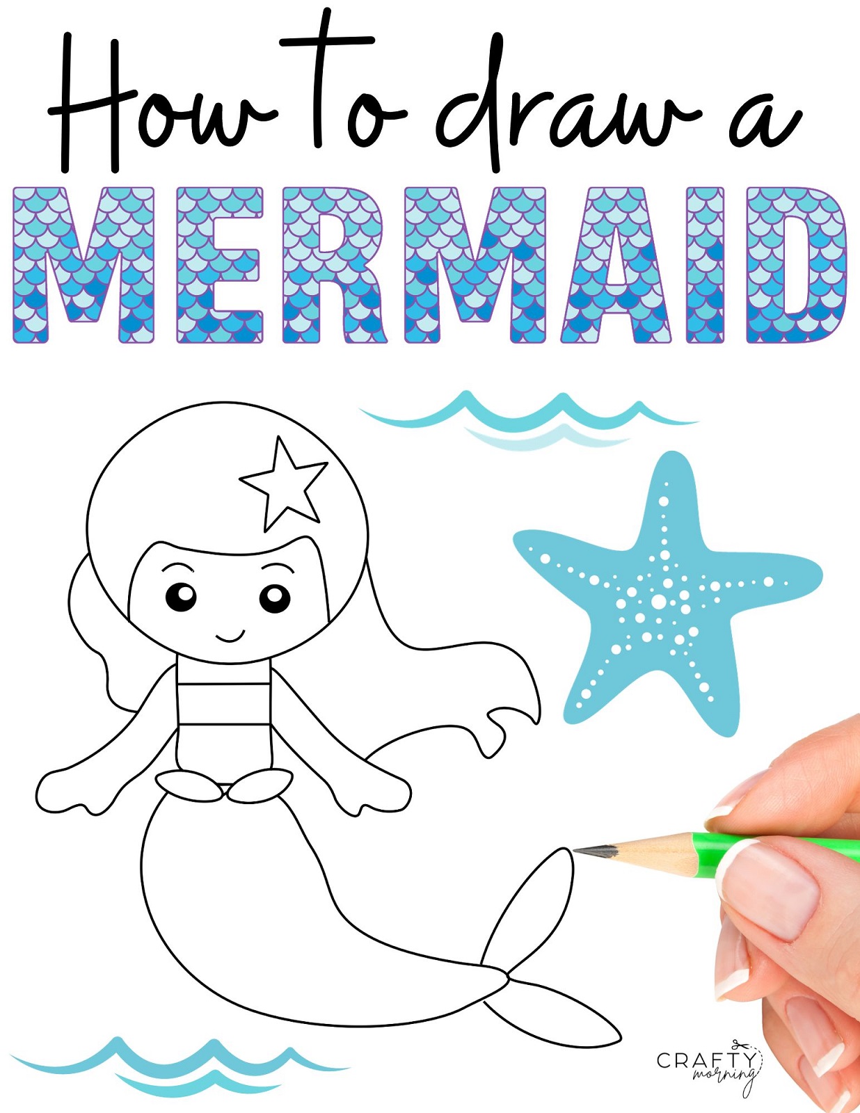 Mermaid Guided Drawing – How to Draw a Mermaid – Easy Peasy and Fun  Membership