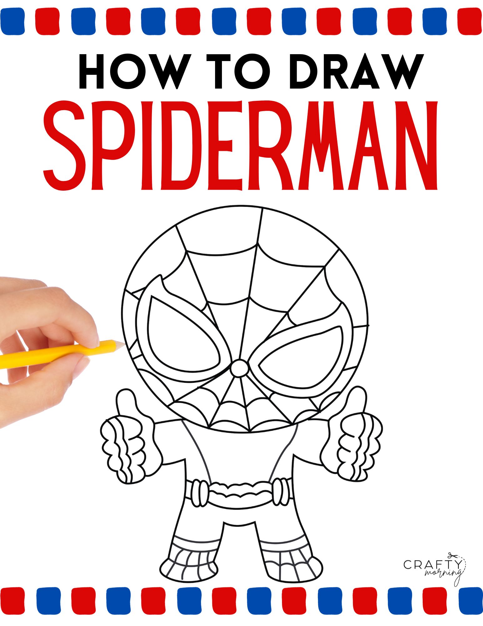 how to draw spiderman cartoon kids 1