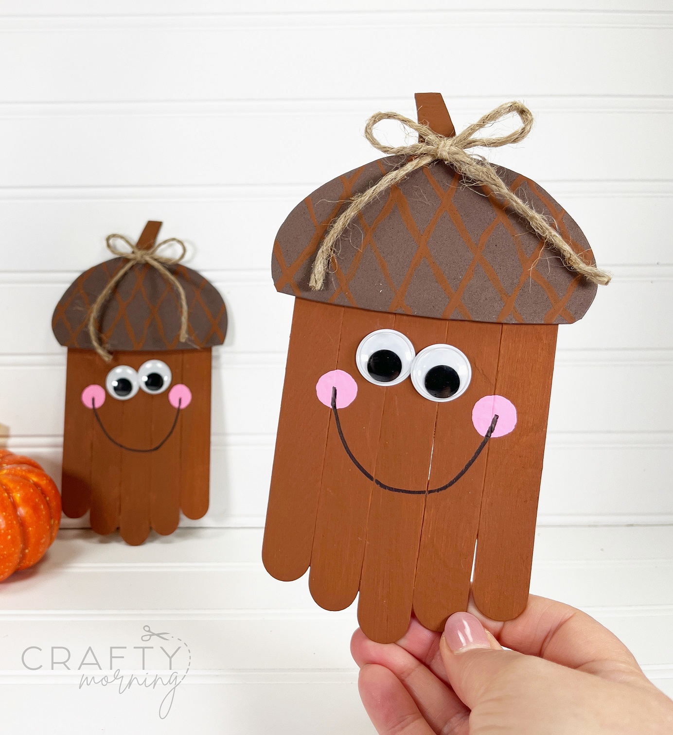 Popsicle Stick Acorn Craft for Kids - Crafty Morning