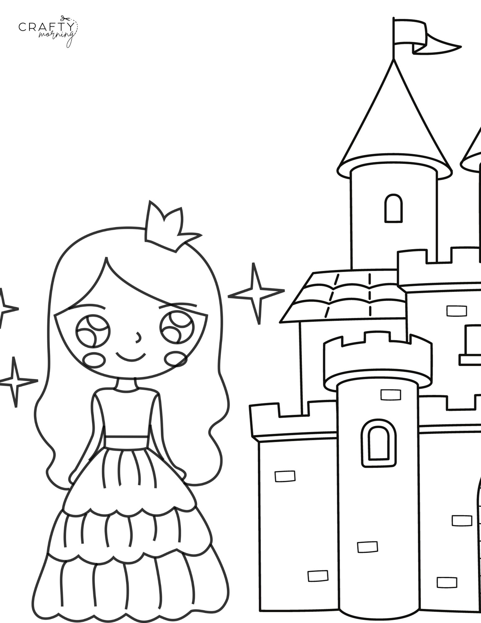 Cartoon Princess Coloring Book Whimsical Forest Adventure for Kids | MUSE AI