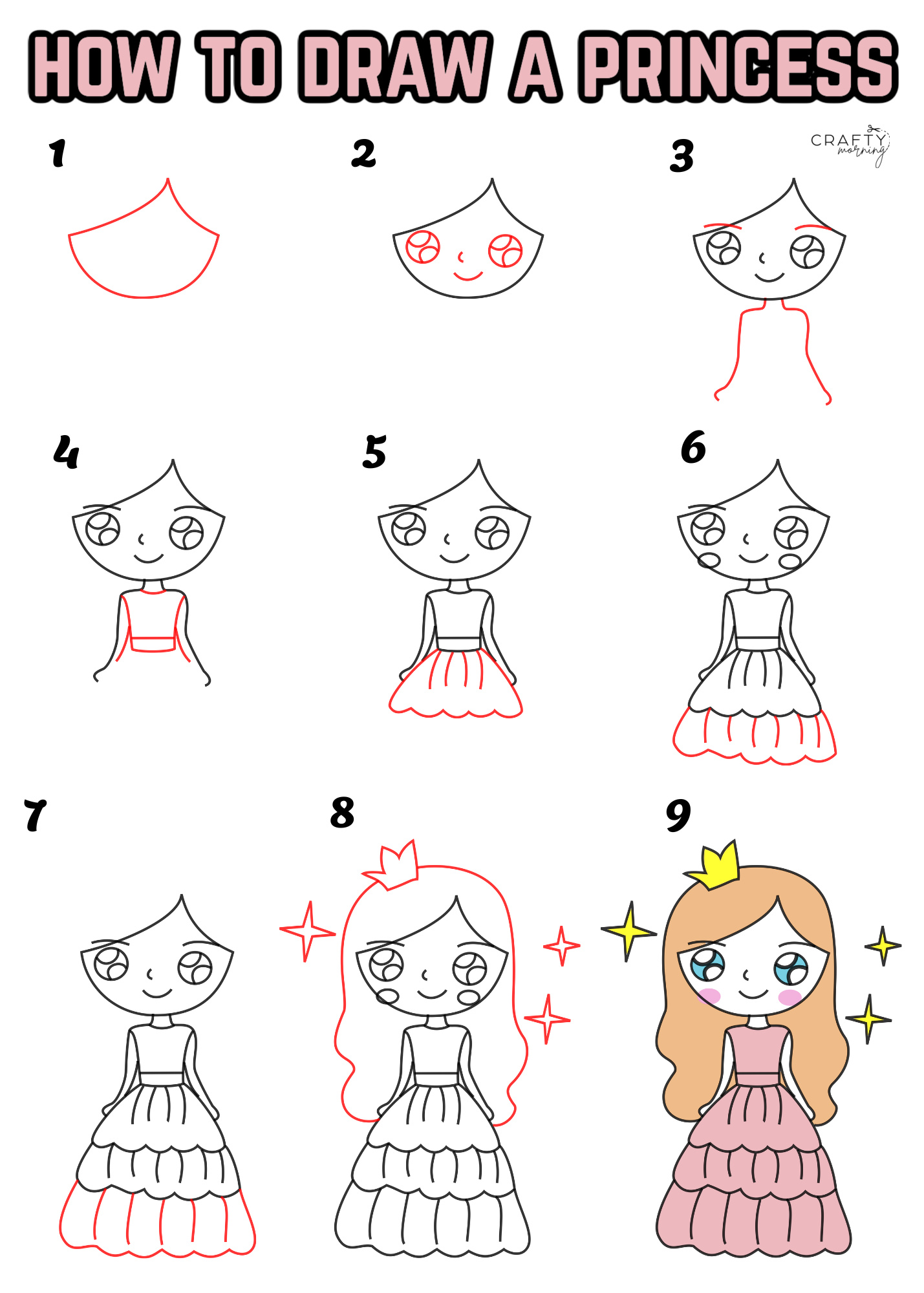 How to Draw a Princess - Really Easy Drawing Tutorial