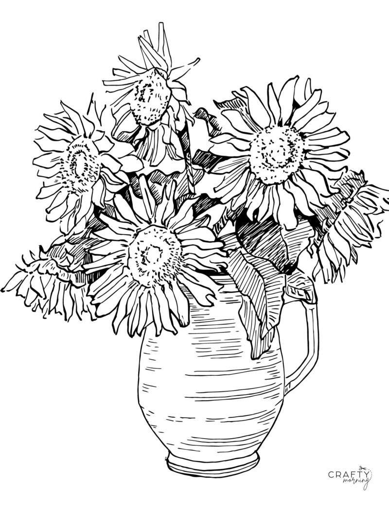 Free Printable Sunflower Coloring Pages - Crafty Morning