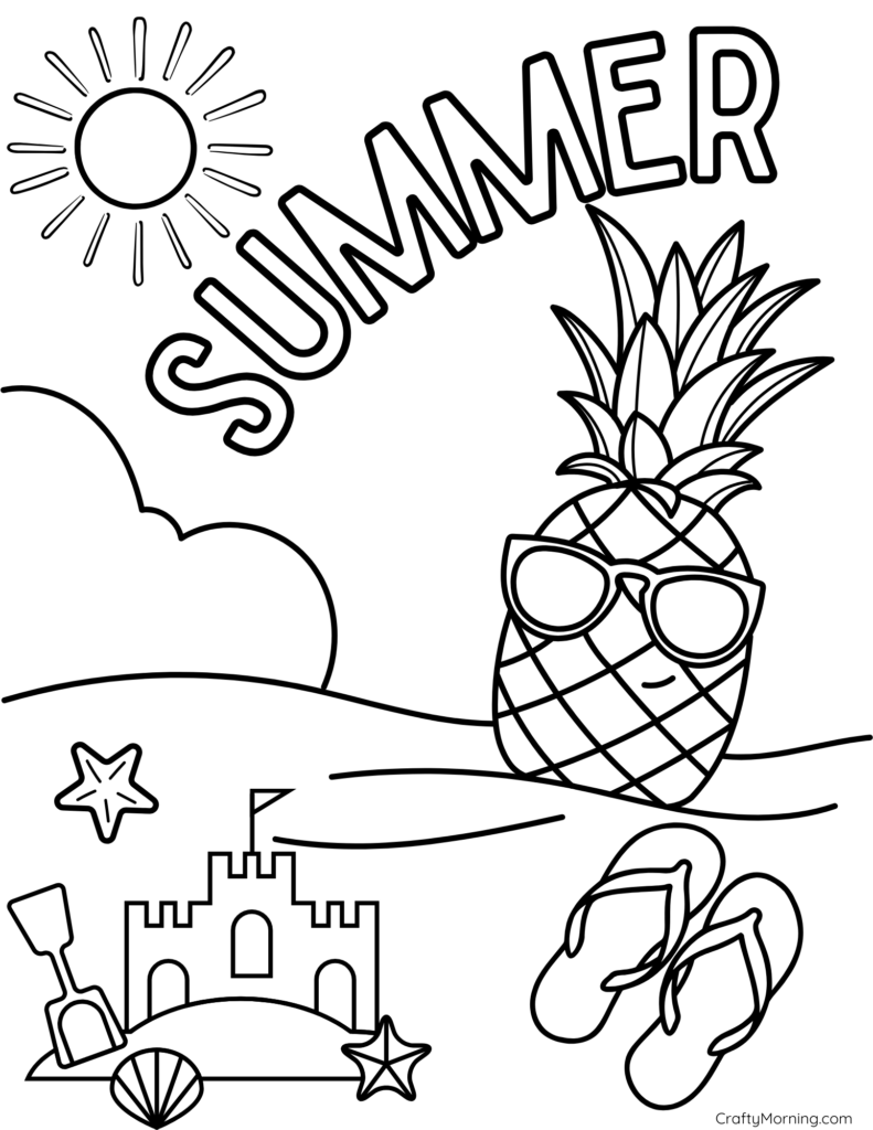 Printable Summer Coloring Pages - Crafty Morning